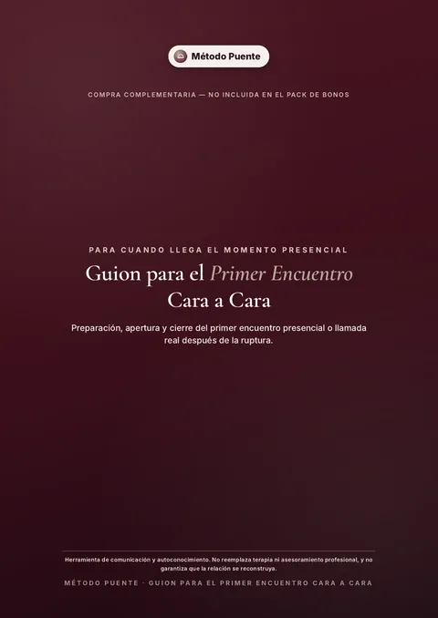 Tapa del Guion para el Primer Encuentro Cara a Cara