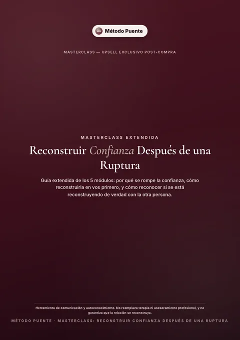 Tapa de la Masterclass Cómo Reconstruir Confianza Después de una Ruptura